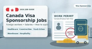 Canada visa sponsorship jobs 2026 guide with work permit, passport, salary and foreign worker job opportunities.
